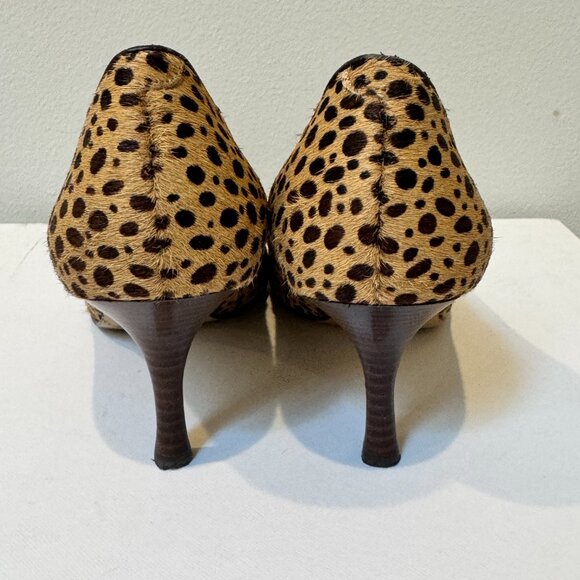 Nine West Leopard Print Pony Hair Pumps Heels Cheetah - Size 9M - Picture 5 of 8